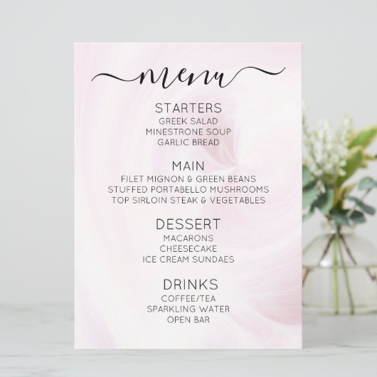 Maak Je Eigen Aangepaste Witte Licht Draaikolken Menu (Staand voorkant)