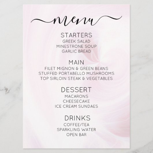 Maak Je Eigen Aangepaste Witte Lichtkrullen Menu (Voorkant)