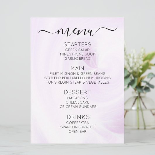Maak Je Eigen Aangepaste Witte Lichtkrullen Menu (Staand voorkant)