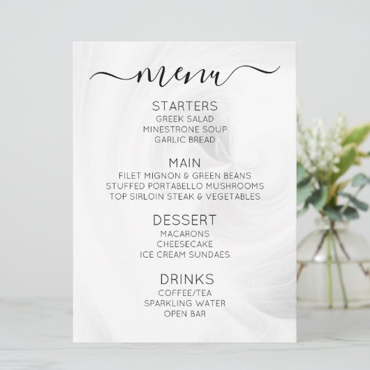 Maak Je Eigen Aangepaste Witte Lichtspiraal Menu (Staand voorkant)