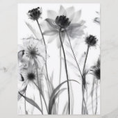 Maak Je Eigen Aangepaste Zwart-Wit Röntgenbloemen Menu (Achterkant)