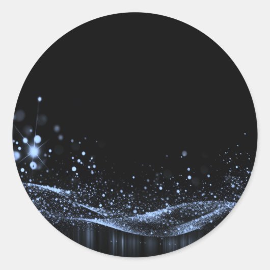 Maak je eigen - Aanpasbare Glitterlint Blauw Ronde Sticker (Voorkant)