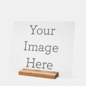 Custom 27,9 cm x 35,5 cm Acryl Bord, met houten blok (Hoek)