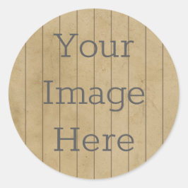 Maak Je Eigen Afgelebde Vintage Pin Stripe Ronde Sticker