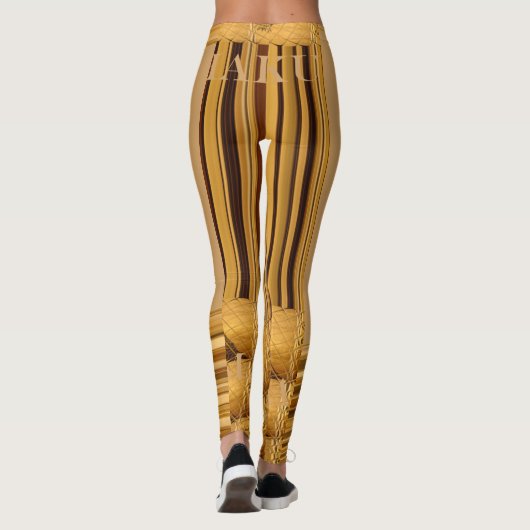 Maak je eigen Afrikaanse Giraffe Dierenpatroonontw Leggings (Achterkant)