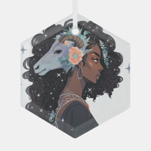 Maak Je Eigen Afro-Amerikaanse Vrouw Boogschutter Glas Ornament