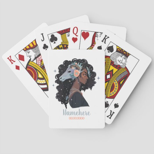 Maak Je Eigen Afro-Amerikaanse Vrouw Boogschutter Pokerkaarten (Achterkant)