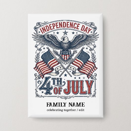 Maak je eigen Amerikaanse Onafhankelijkheidsdag Ge Button (Voorkant)