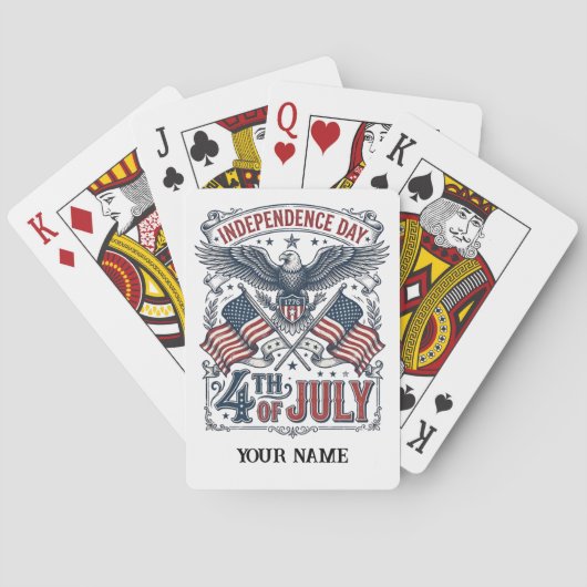 Maak je eigen Amerikaanse Onafhankelijkheidsdag Ge Pokerkaarten (Achterkant)