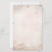 Maak Je Eigen Antieke Bleekroze Rozen Ephemera Briefpapier (Achterkant)