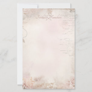 Maak Je Eigen Antieke Bleekroze Rozen Ephemera Briefpapier