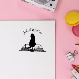 Maak Je Eigen Antieke Kat Persoonlijke Boeken Rubberstempel