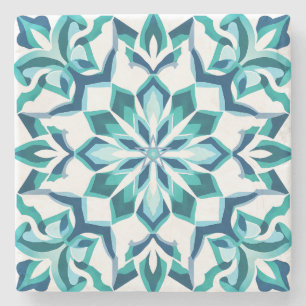 Maak je eigen Aqua Blue Mauve namaak Talavera Stenen Onderzetter