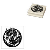 Maak Je Eigen Aziatisch Draak Embleem Rubberstempel (Gestempeld)