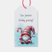 Maak je eigen baardige pepermunt Kerstgnome Cadeaulabel (Achterkant)