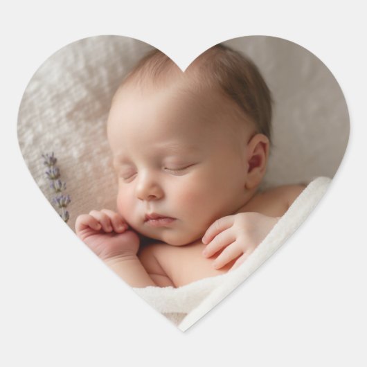 Maak je eigen baby op maat hart sticker (Voorkant)