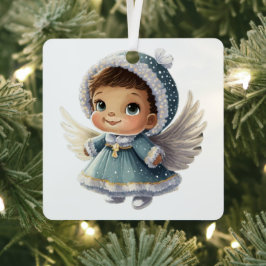 Maak je eigen baby's eerste kerst zoete engel metalen ornament