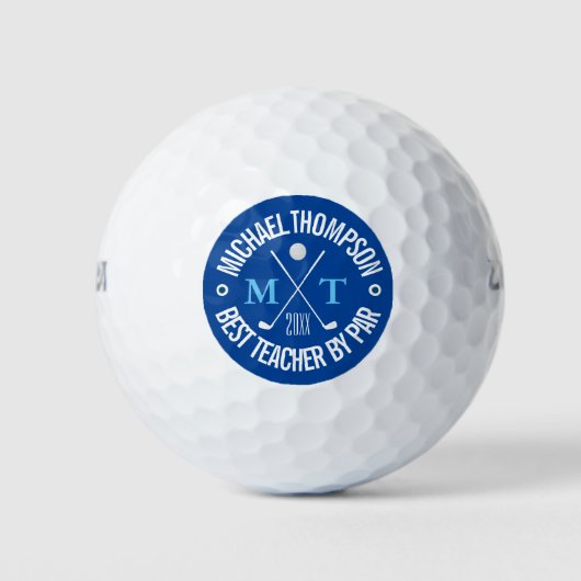 Maak Je Eigen Beste Docent Monogram Golfballen (Voorkant)