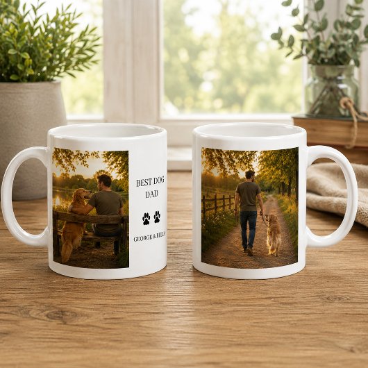 Maak je eigen Beste hond vader monogram foto Koffiemok
