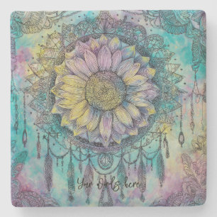 Maak je eigen betoverende zonnebloem-mandalas stenen onderzetter