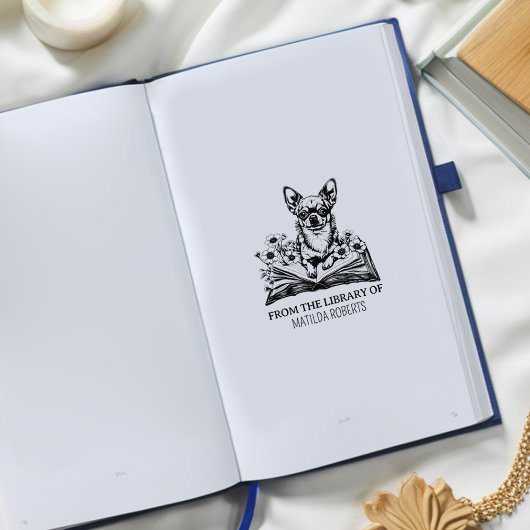 Maak Je Eigen Bibliotheek Chihuahua Boekplaat  Rubberstempel