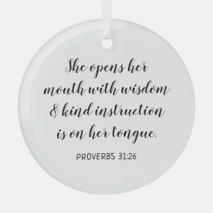 Maak je eigen Bijbeltekst in kalligrafie kerst orn Glas Ornament