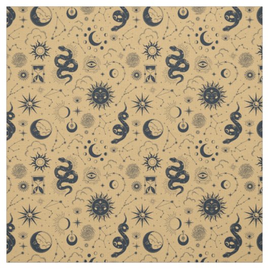 Maak je eigen Black Snakes Celestial Gold Stof (Swatch)
