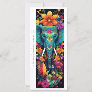 Maak Je Eigen Blauw Olifant Boekmerk met Bloemen