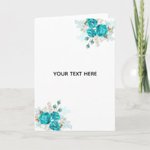 Maak je eigen blauwe elegante roos bedankkaart