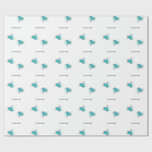 Maak je eigen blauwe elegante roos cadeaupapier