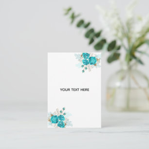 Maak je eigen blauwe elegante roos notitiekaartje