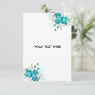 Maak je eigen blauwe elegante roos RSVP kaartje
