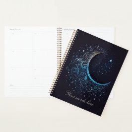 Maak je eigen blauwe en gouden filigraanmaan planner