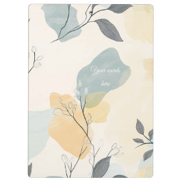 Maak Je Eigen Blauwe Gele Bladrijke Flora Minimali Klembord