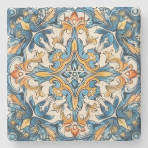 Maak je eigen blauwe gele oranje Talavera Stenen Onderzetter