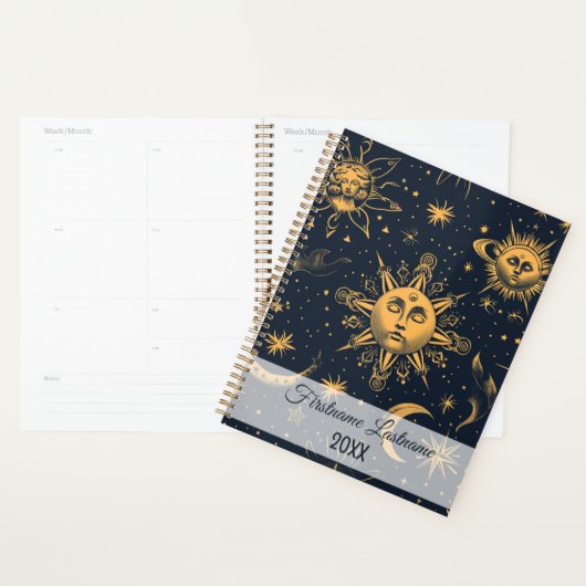Maak Je Eigen Blauwe Goud Hemelse Maan & Sterren Planner (Display)