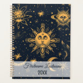Maak Je Eigen Blauwe Goud Hemelse Maan & Sterren Planner (Voorkant)