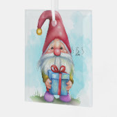 Maak je eigen blauwe kerstcadeau kabouter glas ornament (Voorkant links)