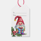 Maak je eigen blauwe kerstkabouter cadeau cadeaulabel (Voorkant)