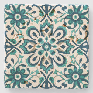 Maak Je Eigen Blauwe Mediterrane Mandala Stenen Onderzetter