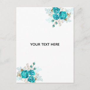 Maak je eigen blauwe roos elegant briefkaart