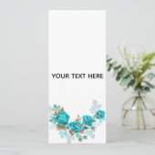 Maak Je Eigen Blauwe Roos Elegant Kaart (Staand voorkant)