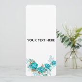 Maak je eigen blauwe roos elegant kaart (Staand voorkant)