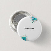 Maak Je Eigen Blauwe Roos Elegant Ronde Button 3,2 Cm (Voorkant /achterkant)