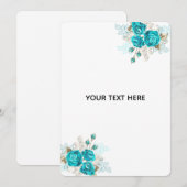 Maak Je Eigen Blauwe Roos Elegant Save The Date (Voorkant / Achterkant)