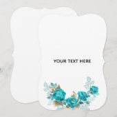 Maak Je Eigen Blauwe Roos Elegant Save The Date (Voorkant / Achterkant)