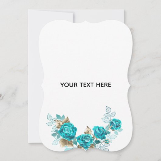 Maak Je Eigen Blauwe Roos Elegant Save The Date (Voorkant)