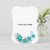 Maak Je Eigen Blauwe Roos Elegant Save The Date (Staand voorkant)