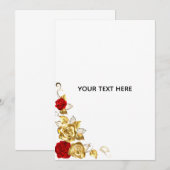 Maak je eigen blauwe roos elegant save the date (Voorkant / Achterkant)