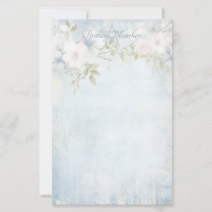 Maak Je Eigen Blauwe Shabby Chic Pastel Bloemen Briefpapier